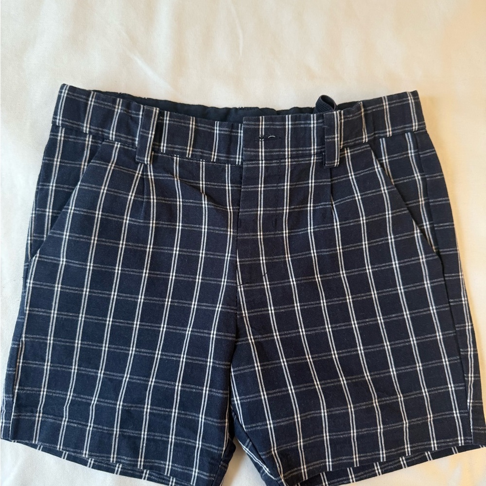 Mayoral Blue and White Plaid Shorts Classic Design